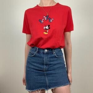 Y2K Disney's Mickey Mouse Red T-Shirt Top